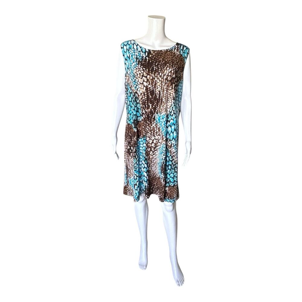 Effortless Style CITIKNITS Womens Size XL Sleeveless Animal Print Sheath Dress
